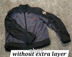 Harley Davidson Motorcycle Riding Jacket w Extra Layer That Unzips Size XL