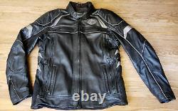 Harley Davidson Motorcycle Riding Medallion Reflective Waterproof Leather Jacket