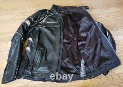 Harley Davidson Motorcycle Riding Medallion Reflective Waterproof Leather Jacket