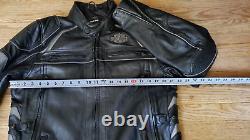 Harley Davidson Motorcycle Riding Medallion Reflective Waterproof Leather Jacket