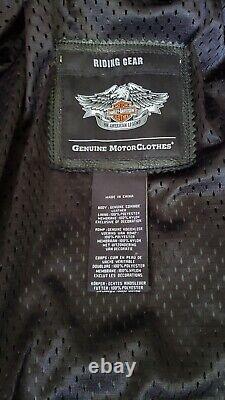 Harley Davidson Motorcycle Riding Medallion Reflective Waterproof Leather Jacket