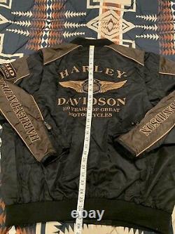 Harley-Davidson Motorcycles 110th Anniversary Nylon Full Zip Jacket Men's Size L