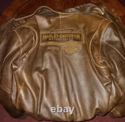 Harley Davidson Motorcycles Bomber Leather Jacket Vintage Limited XL Legendary