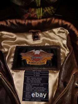 Harley Davidson Motorcycles Bomber Leather Jacket Vintage Limited XL Legendary