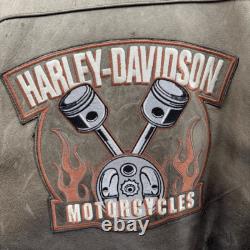 Harley-Davidson Motorcycles Distressed Vintage Leather Riding Jacket Mens 3XL