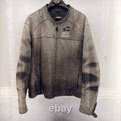 Harley-Davidson Motorcycles Distressed Vintage Leather Riding Jacket Mens 3XL