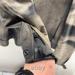 Harley-Davidson Motorcycles Distressed Vintage Leather Riding Jacket Mens 3XL