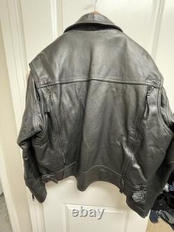 Harley Davidson Nevada Heavyweight Men's Vented Leather Motorcycle Jacket XL