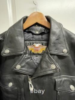 Harley Davidson Nevada Heavyweight Men's Vented Leather Motorcycle Jacket XL
