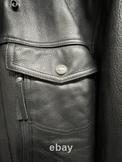 Harley Davidson Nevada Heavyweight Men's Vented Leather Motorcycle Jacket XL