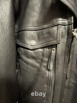 Harley Davidson Nevada Heavyweight Men's Vented Leather Motorcycle Jacket XL