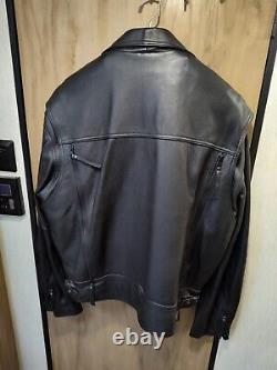 Harley-Davidson Nevada Men's black leather trucker jacket size Large