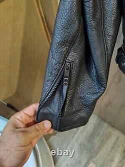 Harley-Davidson Nevada Men's black leather trucker jacket size Large