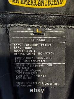 Harley-Davidson Nevada Men's black leather trucker jacket size Large