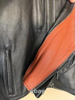 Harley Davidson Original Leather Jacket Orange & Black Biker Jacket