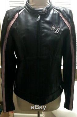 Harley Davidson Pink City Lights Leather Jacket Women Medium