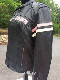 Harley Davidson Pink Fall Miss Enthusiast Leather Jacket Women's Medium