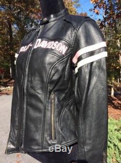 Harley Davidson Pink Fall Miss Enthusiast Leather Jacket Women's Small