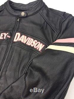Harley Davidson Pink Fall Miss Enthusiast Leather Jacket Women's Small