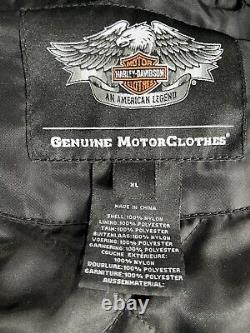 Harley Davidson Prestige Jacket XL Black Nylon Embroidered Nylon Bomber Biker
