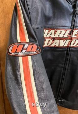 Harley Davidson RN 103819 CA 03402 Original Black Leather Jacket Men's Size L