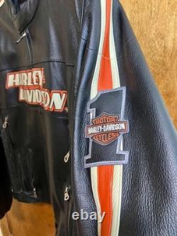 Harley Davidson RN 103819 CA 03402 Original Black Leather Jacket Men's Size L