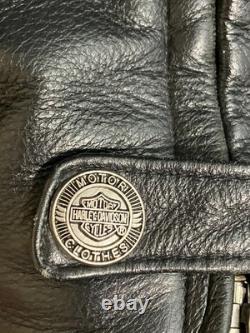 Harley Davidson RN 103819 CA 03402 Original Black Leather Jacket Men's Size L