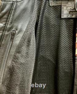 Harley Davidson RN 103819 CA 03402 Original Black Leather Jacket Men's Size L