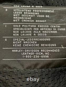 Harley Davidson RN 103819 CA 03402 Original Black Leather Jacket Men's Size L