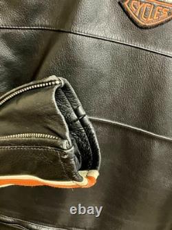 Harley Davidson RN 103819 CA 03402 Original Black Leather Jacket Men's Size L