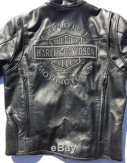 Harley Davidson ROAD WARRIOR 3N1 Reflective Leather Riding Jacket Mens Medium