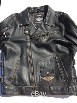 Harley Davidson ROCKER 3N1 Leather Jacket Men's 3XL Black with Hoodie