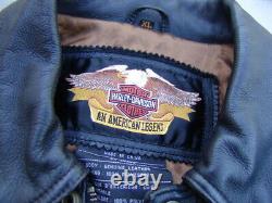 Harley Davidson Rare Southwestern Black Leather Jacket Vest Coat Mens XL X-large