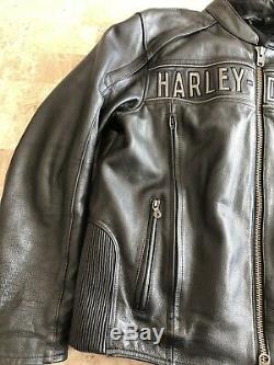 Harley-Davidson Reflective Road Warrior Leather Jacket 98138-09VM Sz Large 3in1