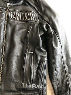 Harley-Davidson Reflective Road Warrior Leather Jacket 98138-09VM Sz Large 3in1