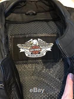 Harley Davidson Reflective Willie G Skull Leather Jacket Mens Size XL 98099-07VM