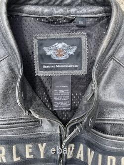 Harley-Davidson Riding Gear Mens Leather Motorcycle Jacket Gray 3XL 98074-14VM