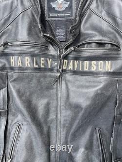 Harley-Davidson Riding Gear Mens Leather Motorcycle Jacket Gray 3XL 98074-14VM