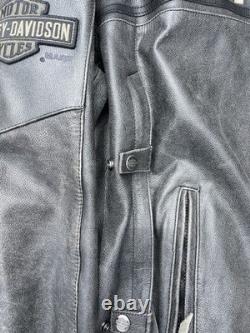 Harley-Davidson Riding Gear Mens Leather Motorcycle Jacket Gray 3XL 98074-14VM