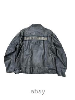 Harley-Davidson Riding Gear Mens Leather Motorcycle Jacket Gray 3XL 98074-14VM