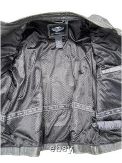 Harley-Davidson Riding Gear Mens Leather Motorcycle Jacket Gray 3XL 98074-14VM