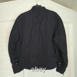 Harley Davidson Riding Jacket Mens L Black Nylon Lined Buckle Zip Biker 2003