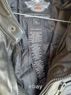 Harley-Davidson Riding Jacket Mens Large Leather Textile Motorcycle Coat WithLiner