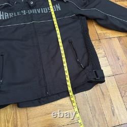 Harley-Davidson Riding Jacket XL Black Motorcycle Hooded Reflective Armor