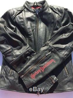 Harley Davidson Road Angel Black Leather Jacket Women's Medium Studded Wings