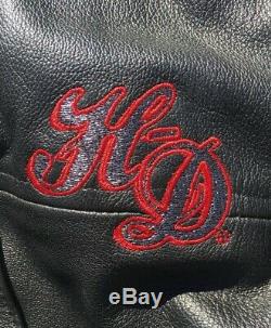 Harley Davidson SCROLL 3N1 Willie G Skull Leather Jacket Women's Small Black Red