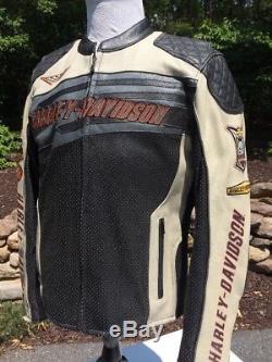 Harley Davidson SPROCKET Leather Jacket Men Large Perforated Racing 97117-12VM