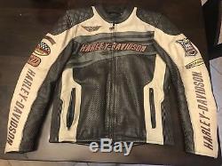 Harley Davidson SPROCKET Leather Jacket Men's Medium Perforated Racing