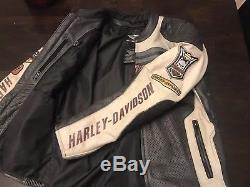Harley Davidson SPROCKET Leather Jacket Men's Medium Perforated Racing