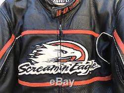 Harley Davidson Screamin' Eagle Leather Motorcycle Jacket Men's Size Large RARE